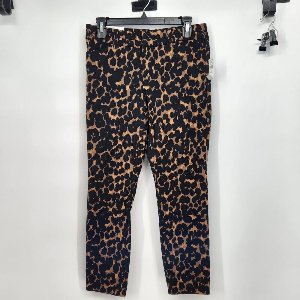 NWT‎ Gap Slim City Crop Coupe "Urbaine Etroite" Leopard Print Pants Women's 4